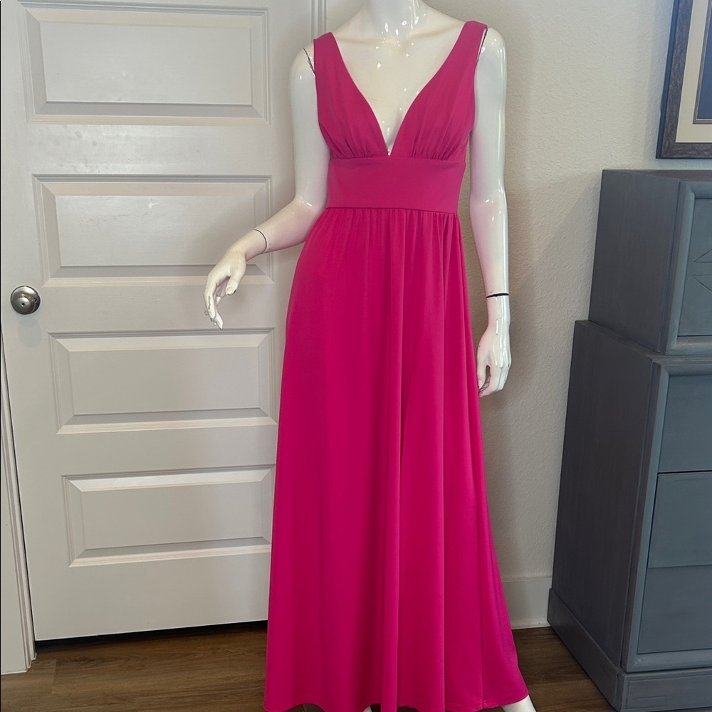 Ever Pretty Fuchsia Deep V-Neck Maxi Dress size S